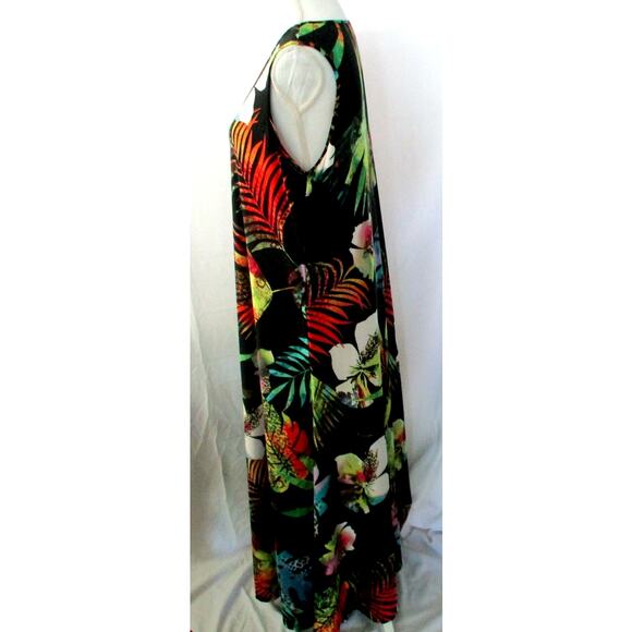 Attitudes By Renee Women's Petite Black Floral Sleeveless Maxi Dress Size XLP - Picture 4 of 11